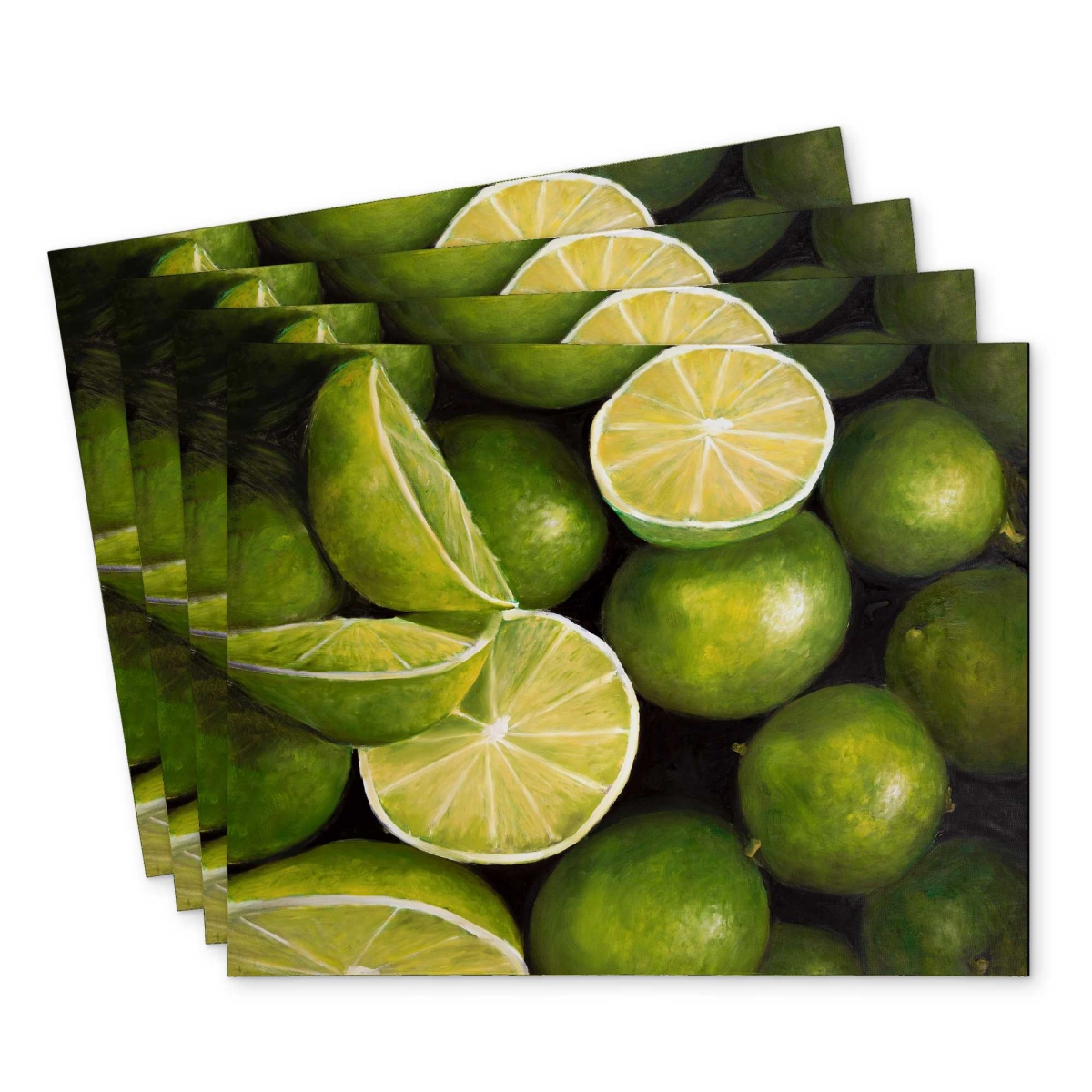 Picture of Begin Home Decor C4PP1418PT7HMM 14 x 18 in. Basket of Limes Polyester Placemat - Home Decor Accent - Set of 4