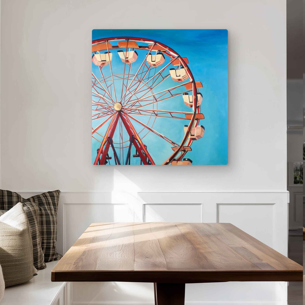 C1MP3232S0EPWW 32 x 32 in. Ferris Wheel by A Beautiful Day - Metal Print Wall Art for Home Decor