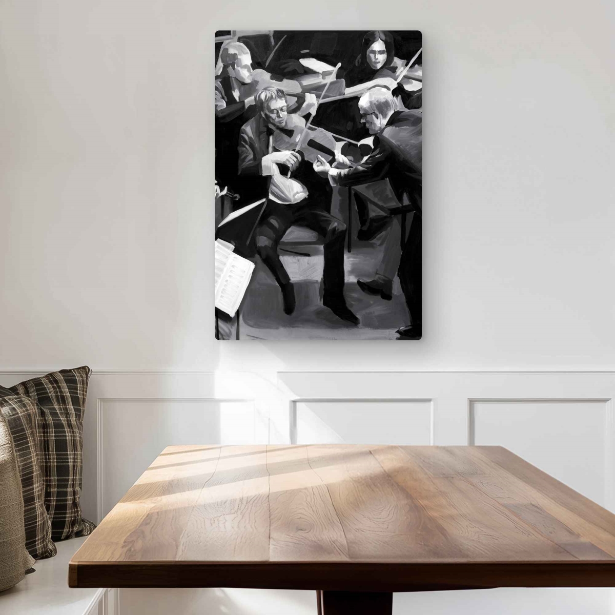 C1MP2030BF3PRG 20 x 30 in. Symphony Orchestra Performing Wall Art - Black & White Metal Print