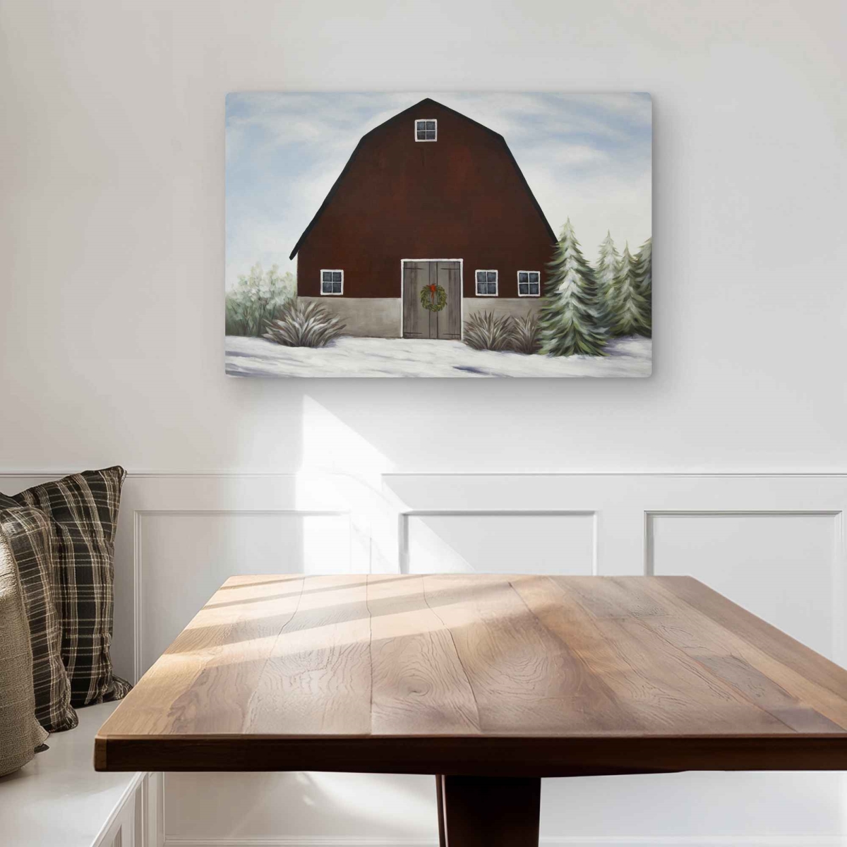 C1MP2030MZIVER 20 x 30 in. It Winter on the Farm - White Metal Print Wall Art for Home Decor