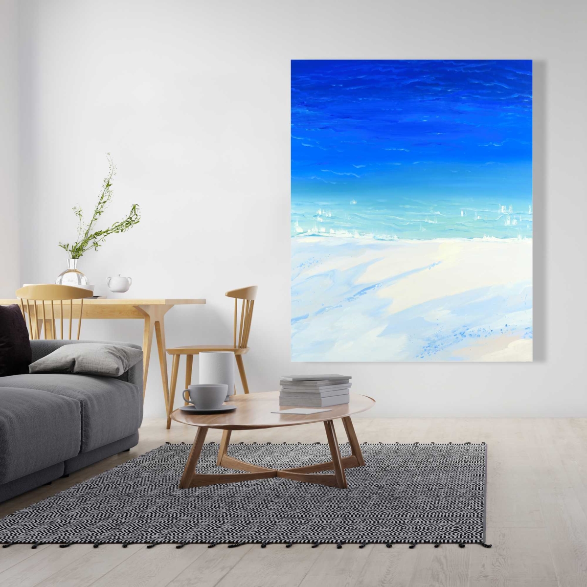 C1RC4860JYJVM5 48 x 60 in. Satellite View of the Ocean - Beach Turquoise Canvas Art