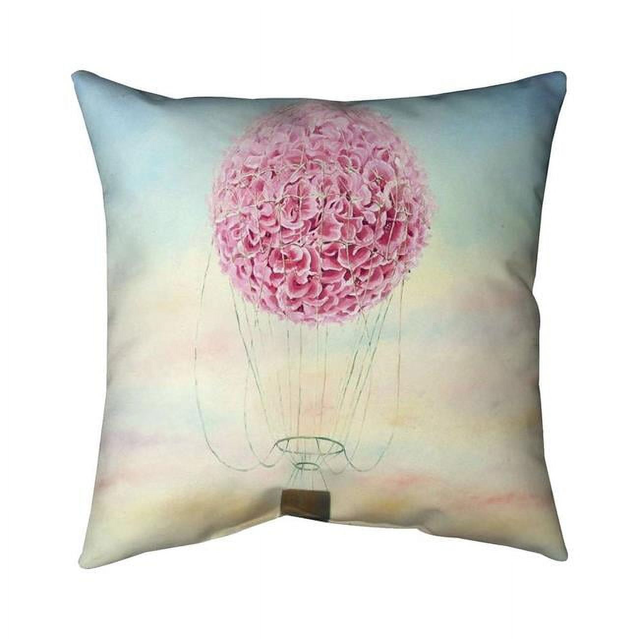20 x 20 in. Hot Air Balloon Hydrangea Flowers-Double Sided Print Indoor Pillow