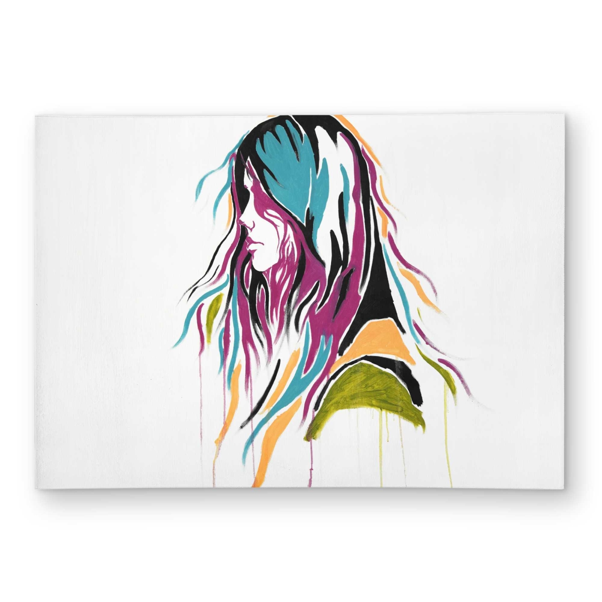 C1ROAR5723MVKT 5 x 7 ft. Graffiti Street Art Woman Rectangle Area Rug - Turquoise Outdoor Home Decor