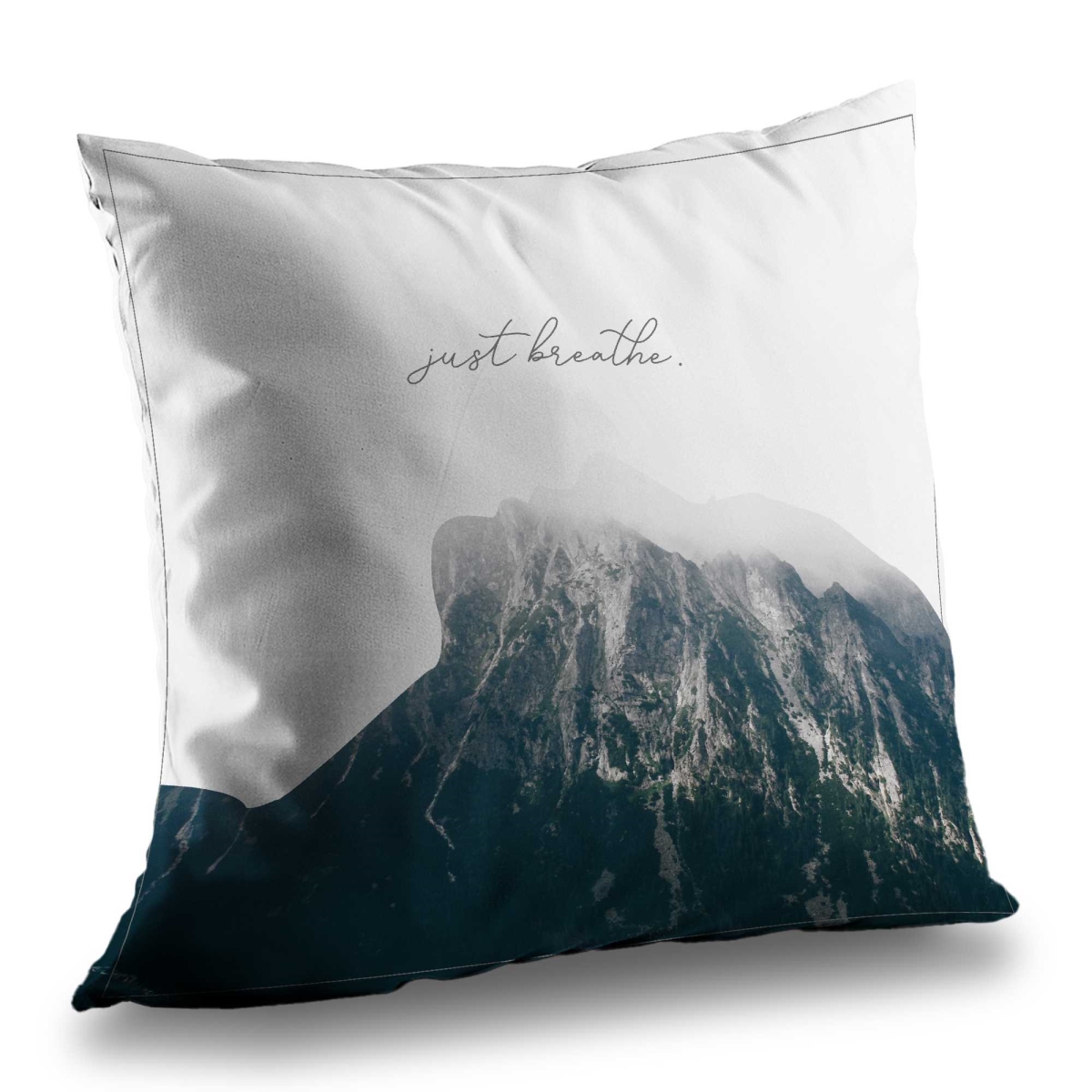 C1PC1414V1QJBL 14 x 14 in. Just Breathe - Blue Mountains Poly Twill Throw