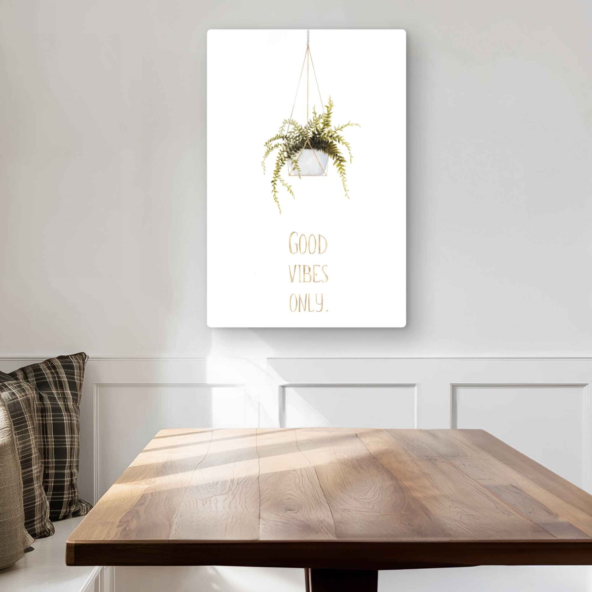 C1MP20302UYOP3 20 x 30 in. Good Vibes Only Leaves Hygge Metal Print Wall Art for Home Decor