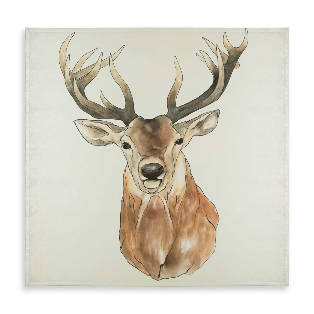 Picture of Begin Home Decor C1TC5858NU31DR 58 x 58 in. Front Deer Portrait - Brown Tablecloth for Bedroom Decor
