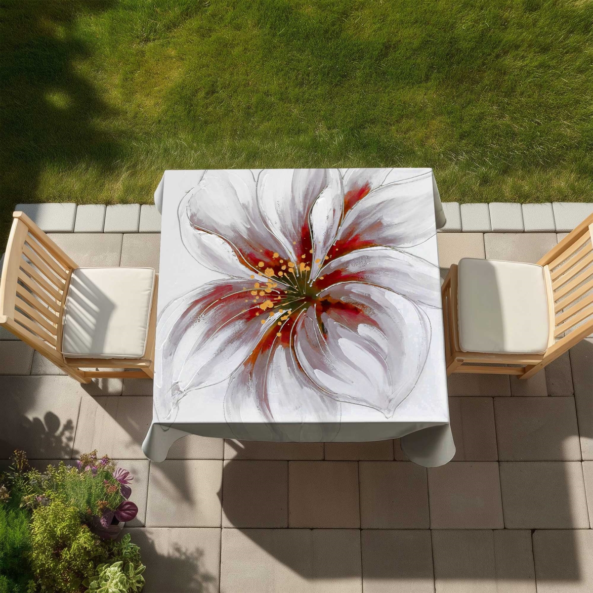 Picture of Begin Home Decor C1TC5858UFZELY 58 x 58 in. Resplendent Pink Orchid Tablecloth - Floral Indoor & Outdoor
