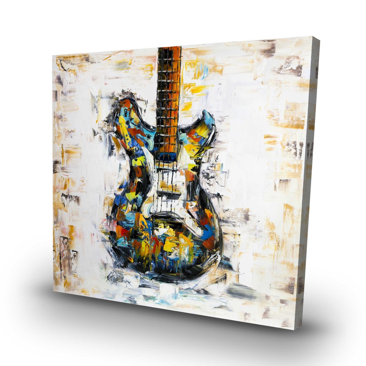 C1RC3232DA1O3E 32 x 32 in. Abstract Colorful Guitar - Modern Man Cave Canvas Decor