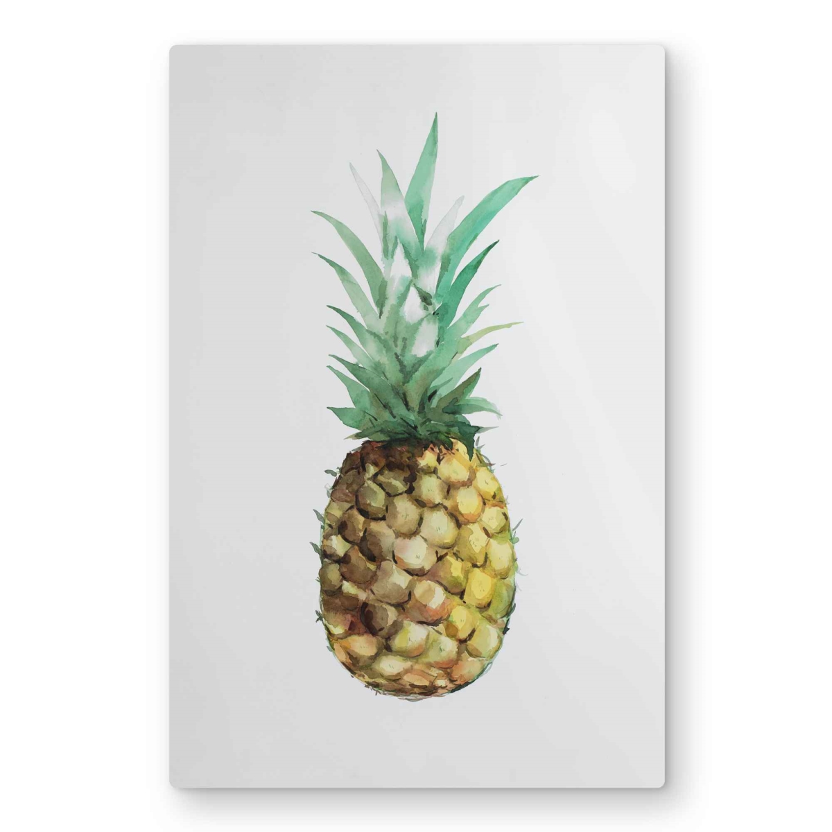 C1MP20303H49HS 20 x 30 in. Watercolor Pineapple Wall Art - Still Life Kitchen Metal Print Decor