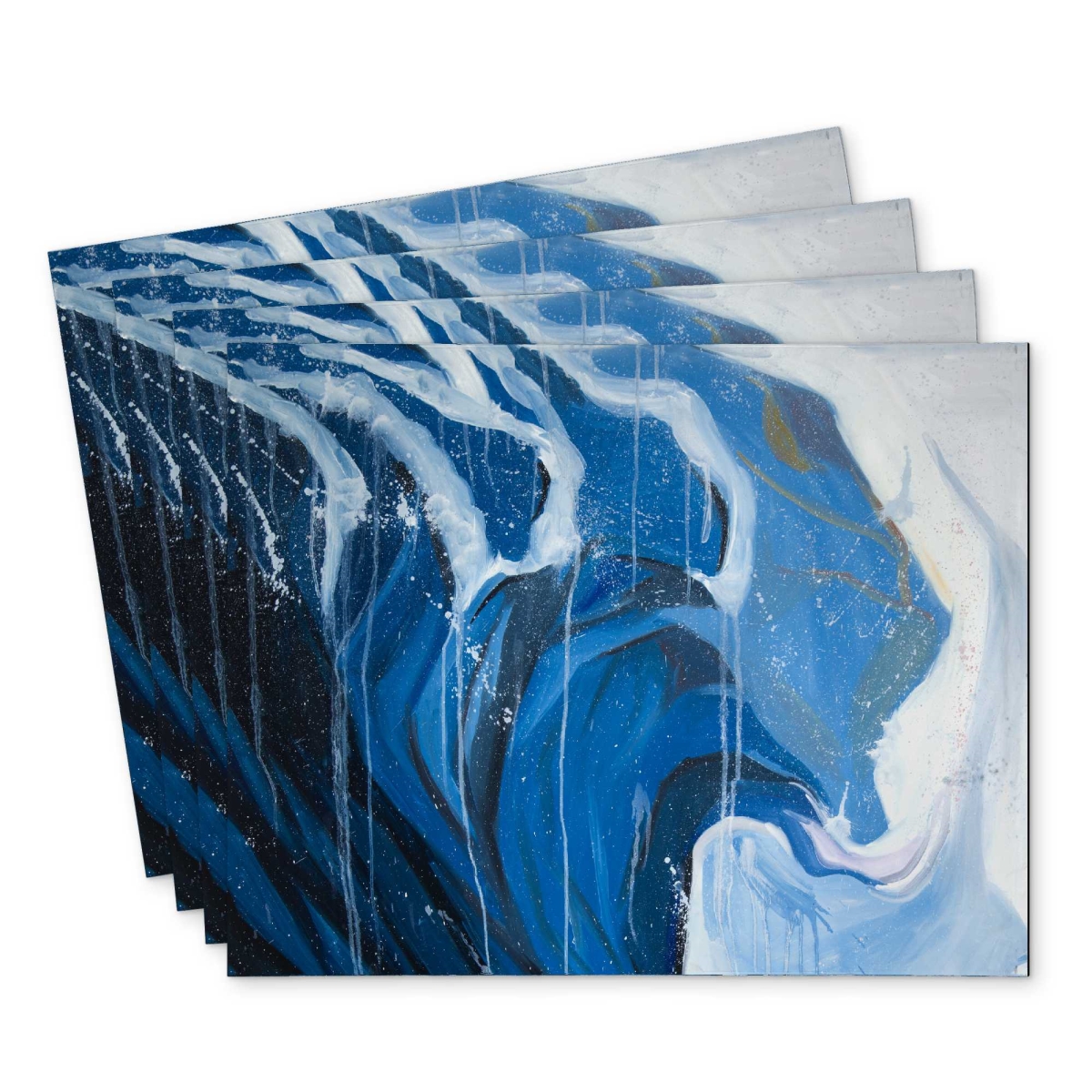 Picture of Begin Home Decor C4PP14188Q5F17 14 x 18 in. Abstract Wave in Motion Polyester Placemat - Home Decor - Set of 4
