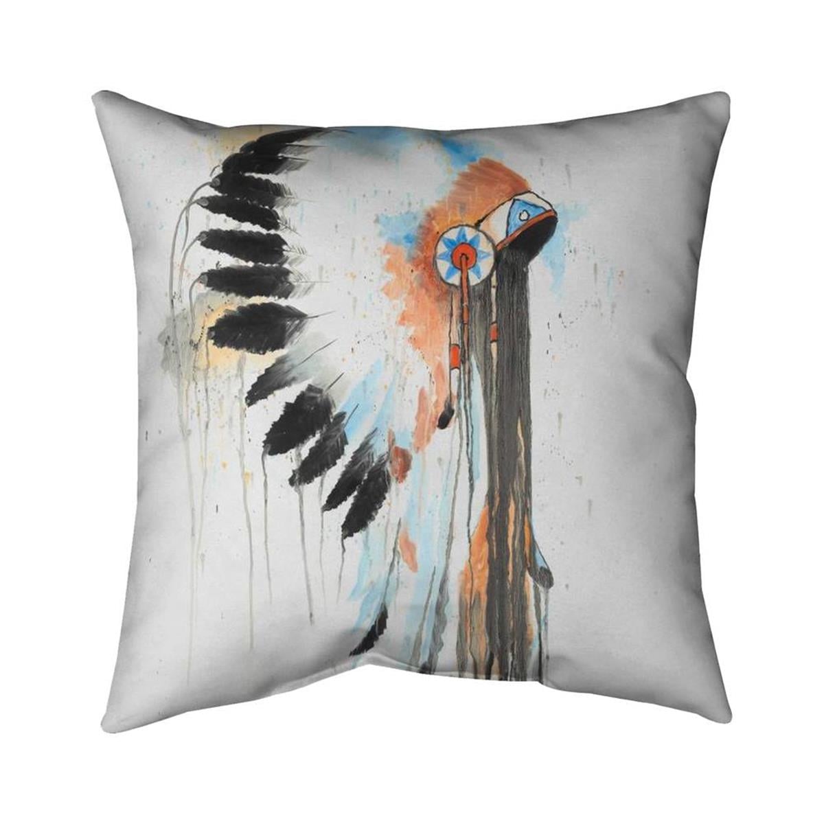 5541-2020-MI59 20 x 20 in. Indian War Bonnet-Double Sided Print Indoor Pillow