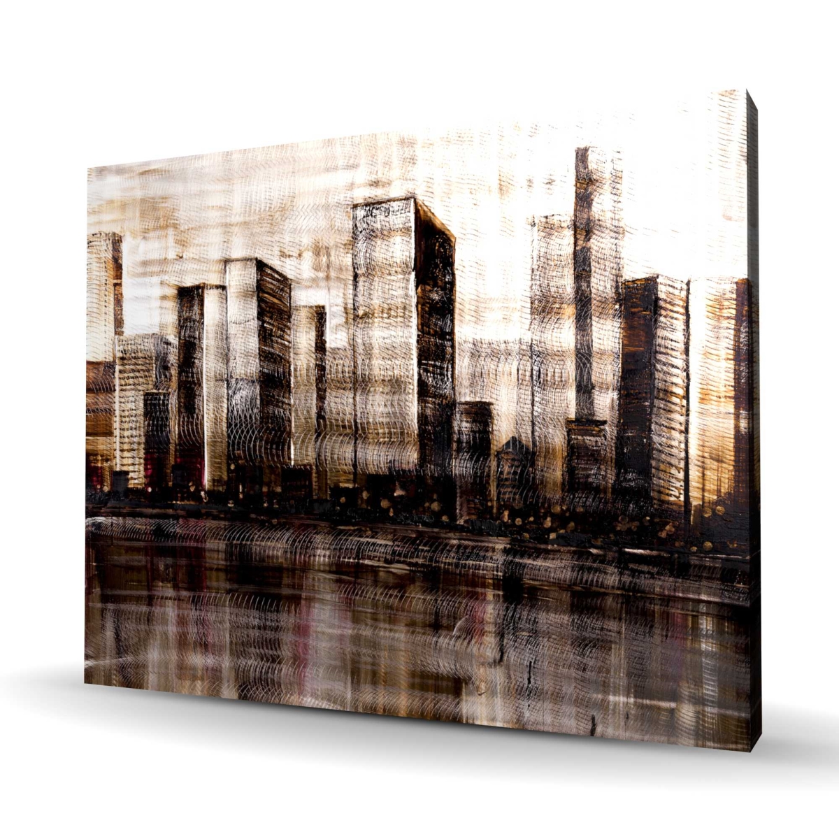 C1RC48603984K3 48 x 60 in. Sketch of the City - Brown Canvas Art for Home Decor