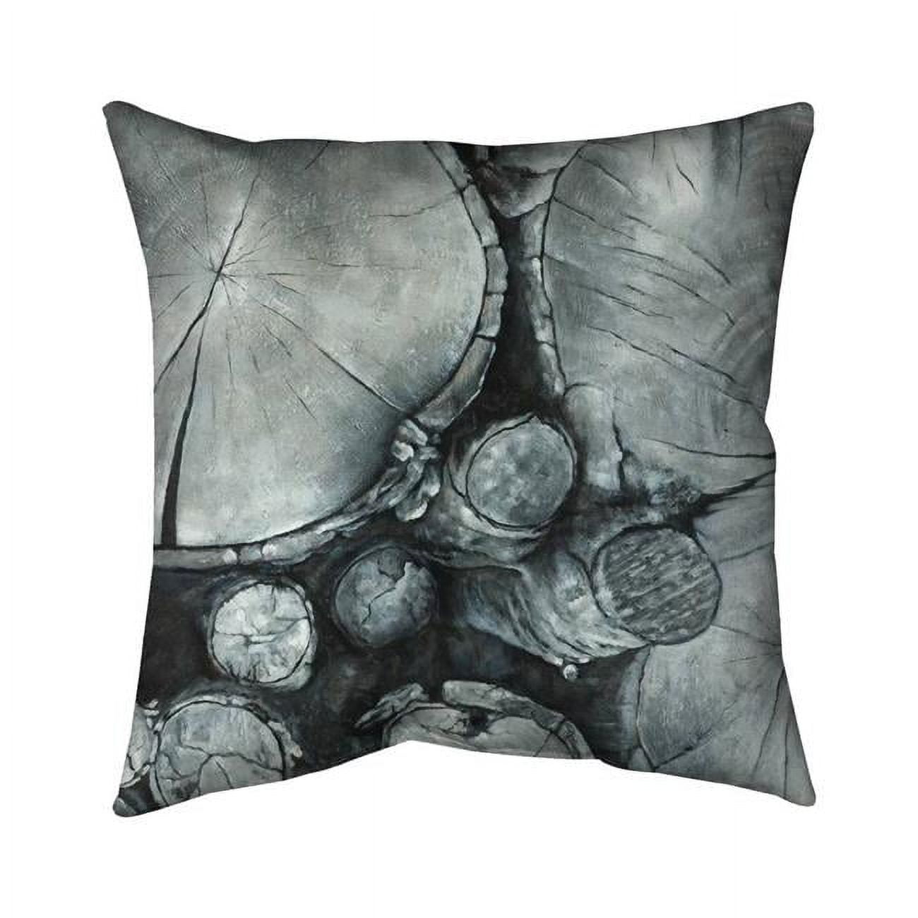 20 x 20 in. Textured Wooden Logs-Double Sided Print Indoor Pillow