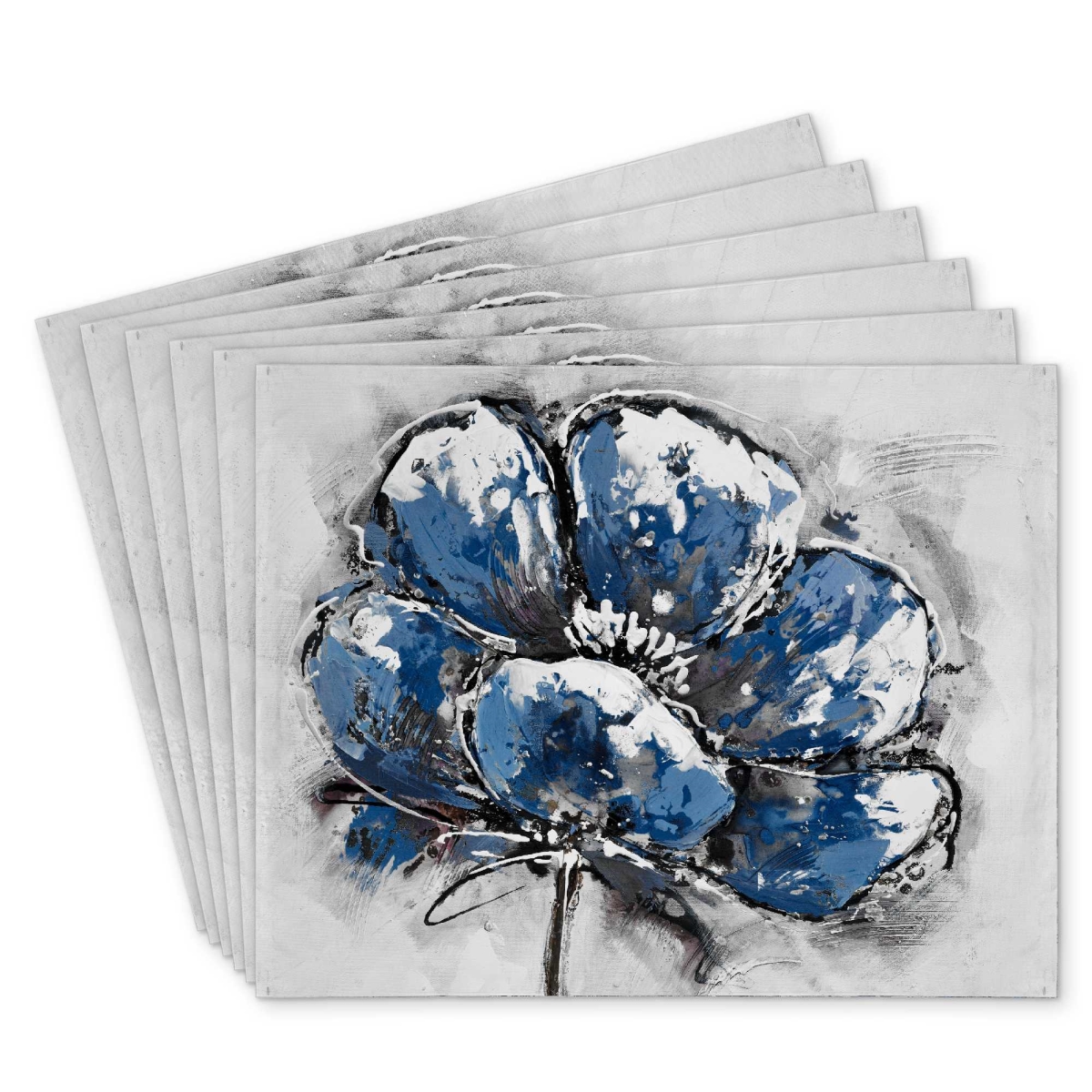 Picture of Begin Home Decor C6PP1418V0GFQZ 14 x 18 in. Small Flower Polyester Placemat - Elegant Home Decor Accent - Set of 6