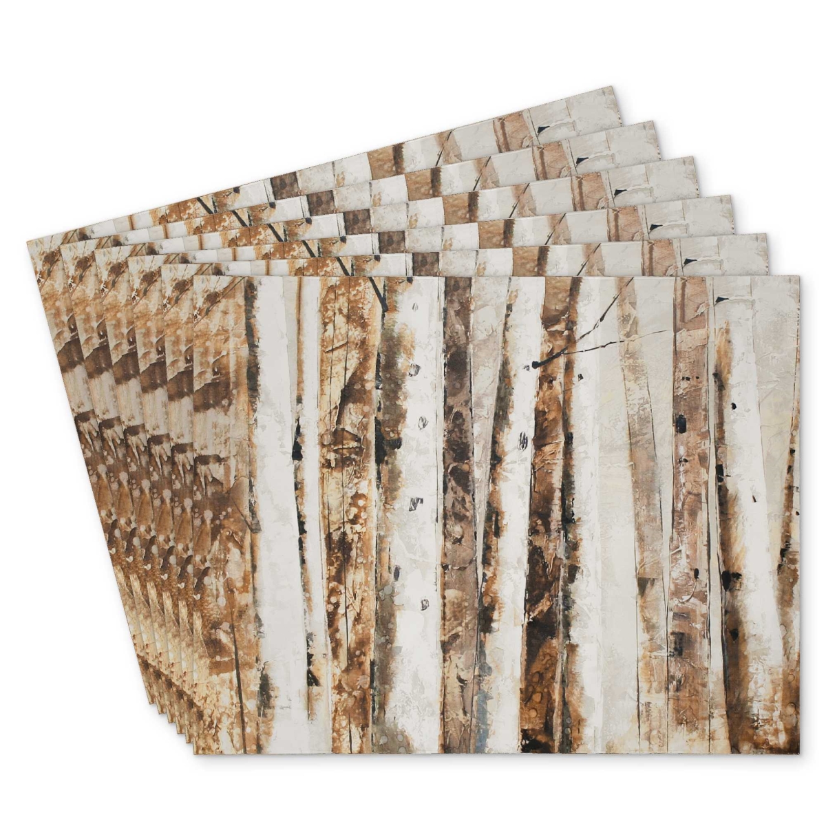 Picture of Begin Home Decor C6PP1418Z34DSH 14 x 18 in. Trees of An Abstract Forest - Polyester Placemat - Set of 6