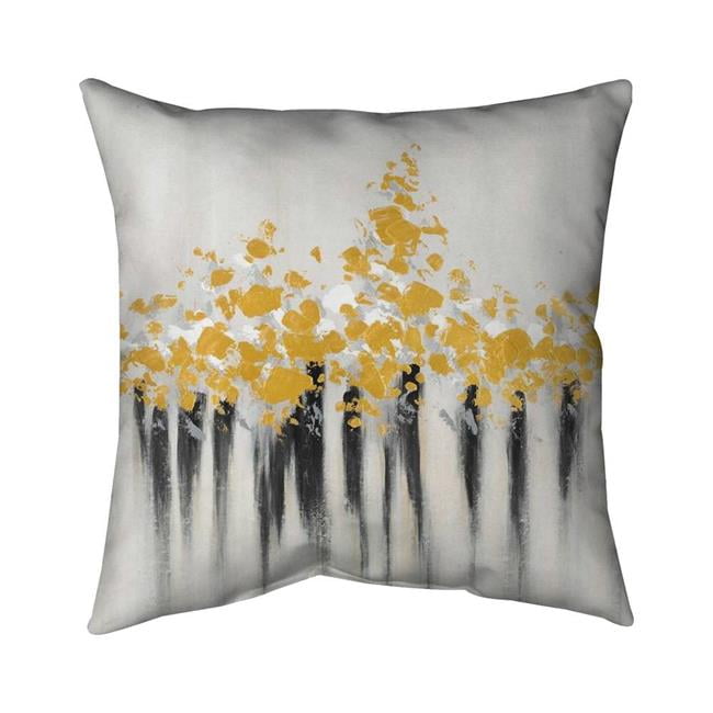 26 x 26 in. Abstract Gold Flowers-Double Sided Print Indoor Pillow