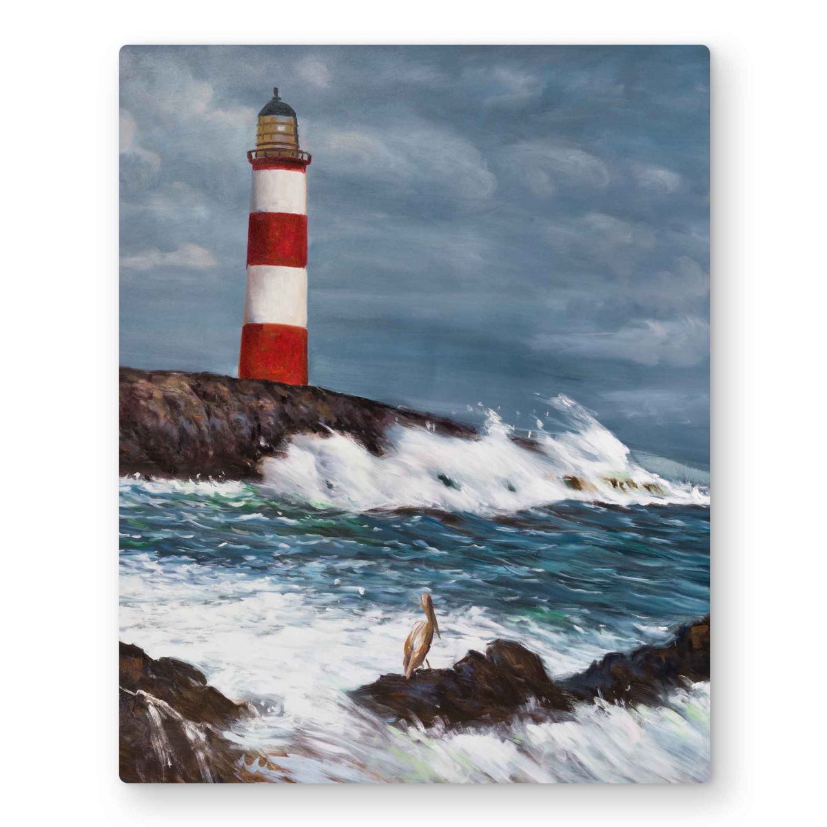 C1MP1620R13ECP 16 x 20 in. Lighthouse at the Edge of the Sea Wall Art - Contemporary Metal Print