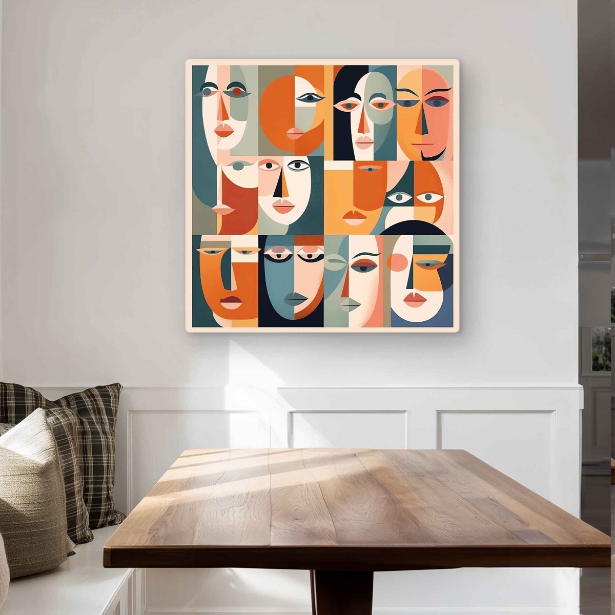 C1MP3232IKFFX5 32 x 32 in. Judgmental Gaze - Figurative Minimalist Metal Print Wall Art - Decor