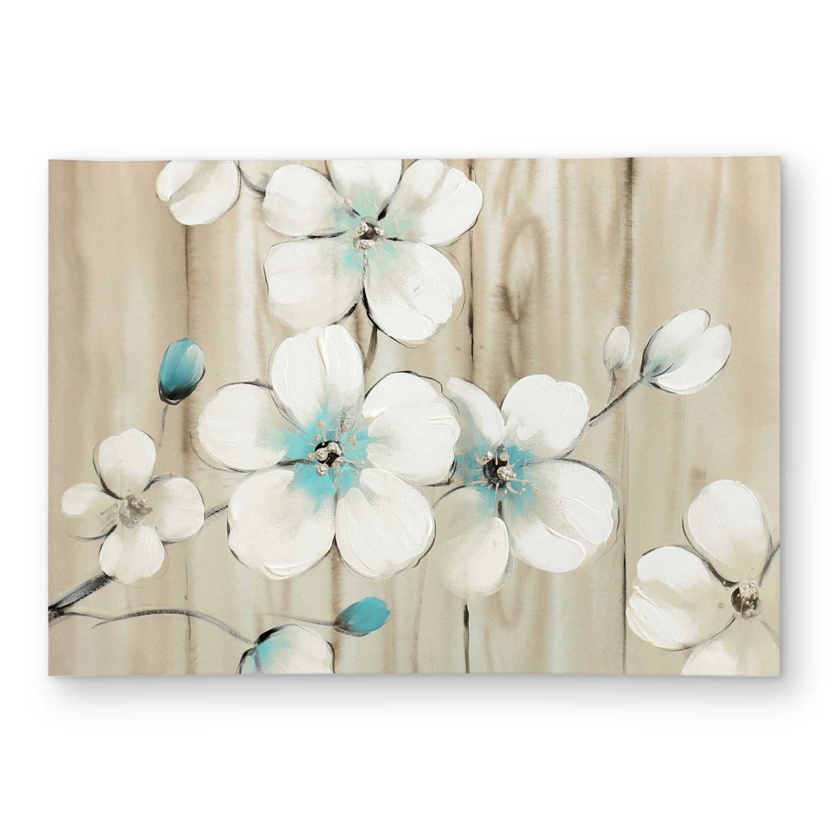 C1ROAR57VY9PQL 5 x 7 ft. Cherry Blossom in White - Botanical Asian Outdoor Rectangle Area Rug