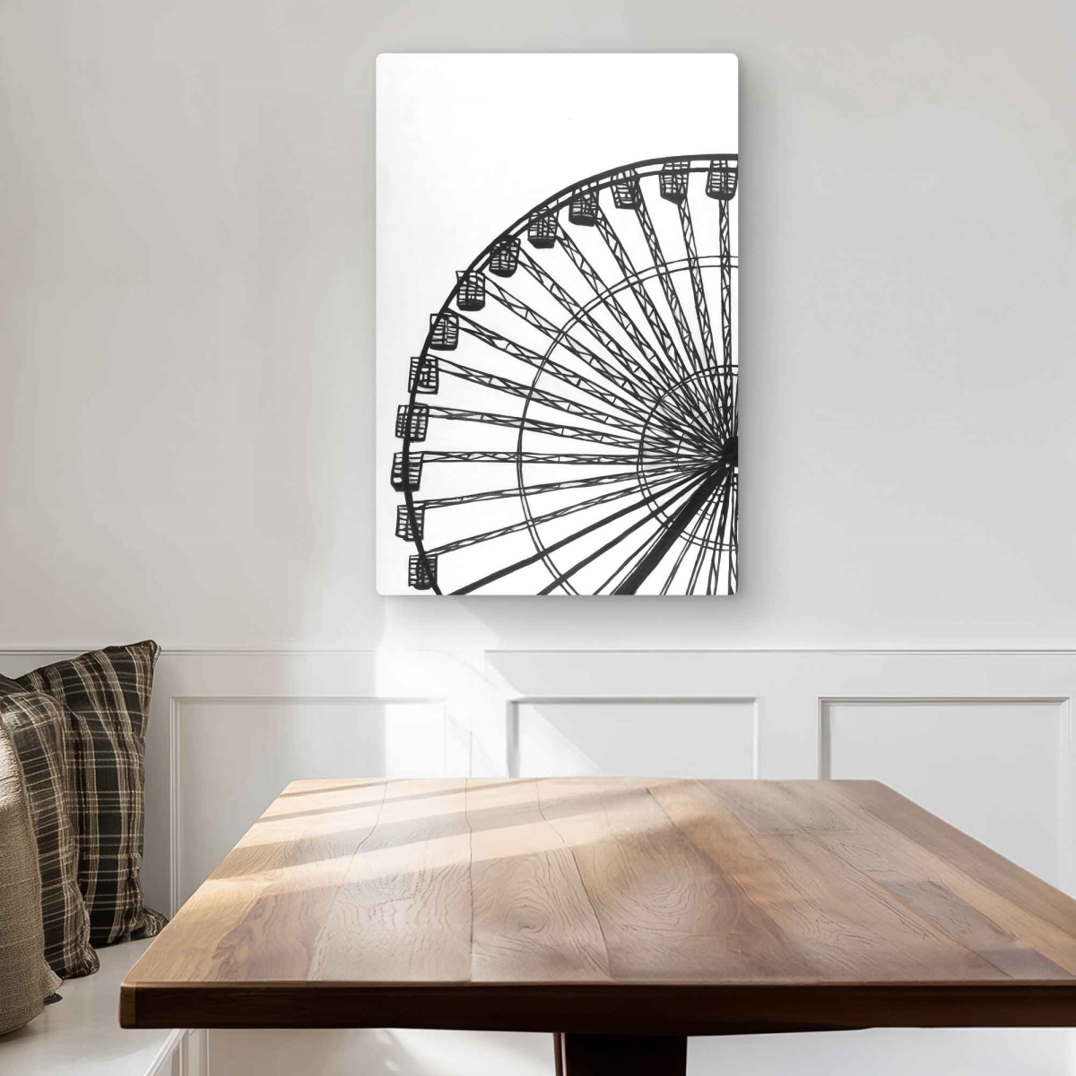 C1MP2030ZT0R35 20 x 30 in. Monochrome Ferris Wheel - Metal Print Wall Art for Home Decor
