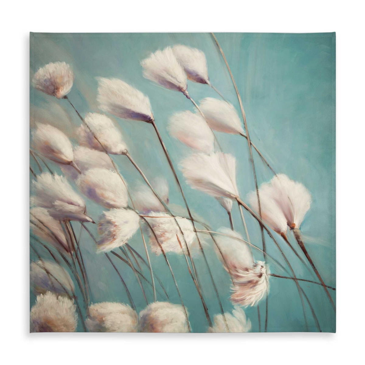 Picture of Begin Home Decor C1TC5858F0LGUJ 58 x 58 in. Cotton Grass Flowers in the Wind Tablecloth - Botanical