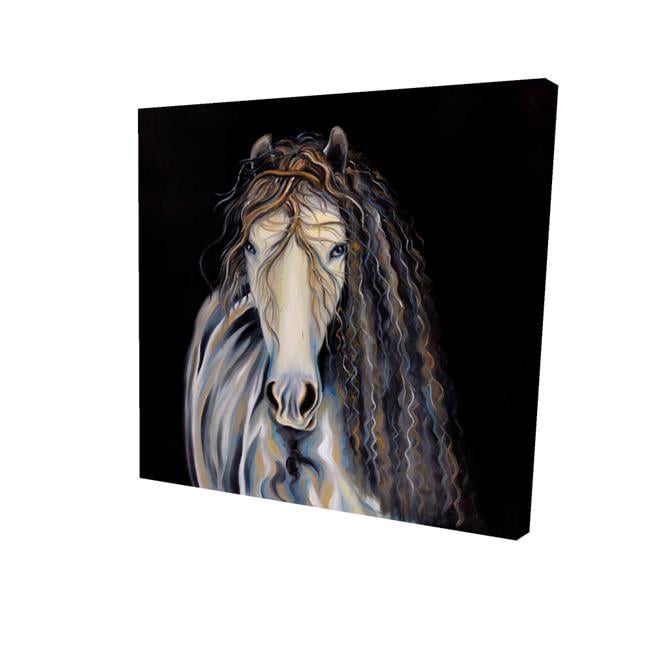 12 x 12 in. Abstract Horse with Curly Mane-Print on Canvas