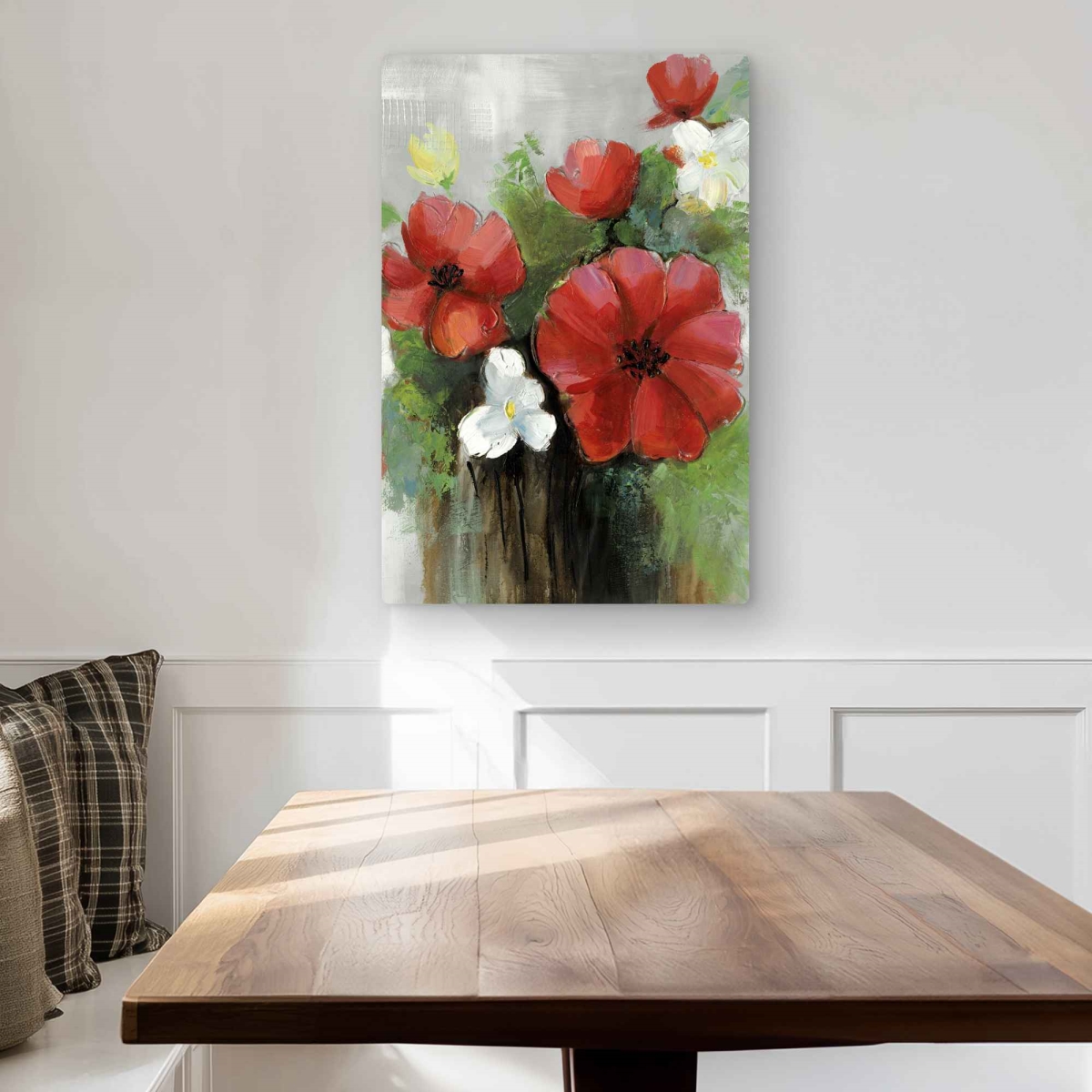 C1MP2030C0GRTB 20 x 30 in. Abstract Wild Flowers Bundle Wall Art - Red Metal Print
