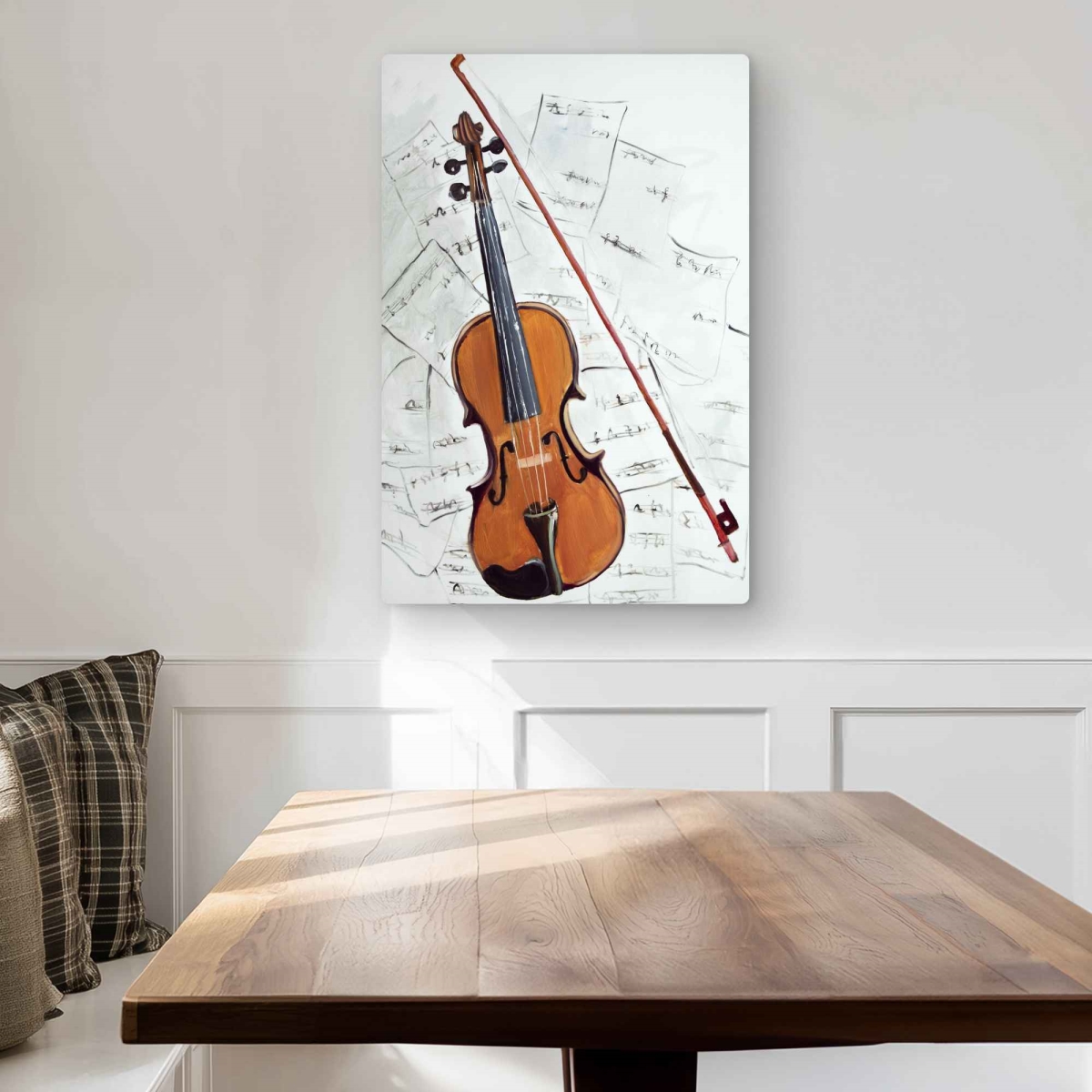 C1MP20307MZPBT 20 x 30 in. Violin On Music Sheet - Metal Print Wall Art for Home Decor