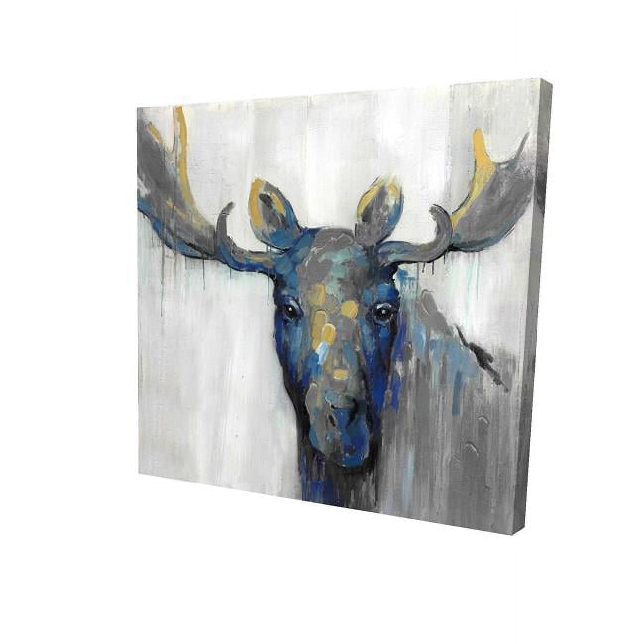 12 x 12 in. Blue Moose-Print on Canvas