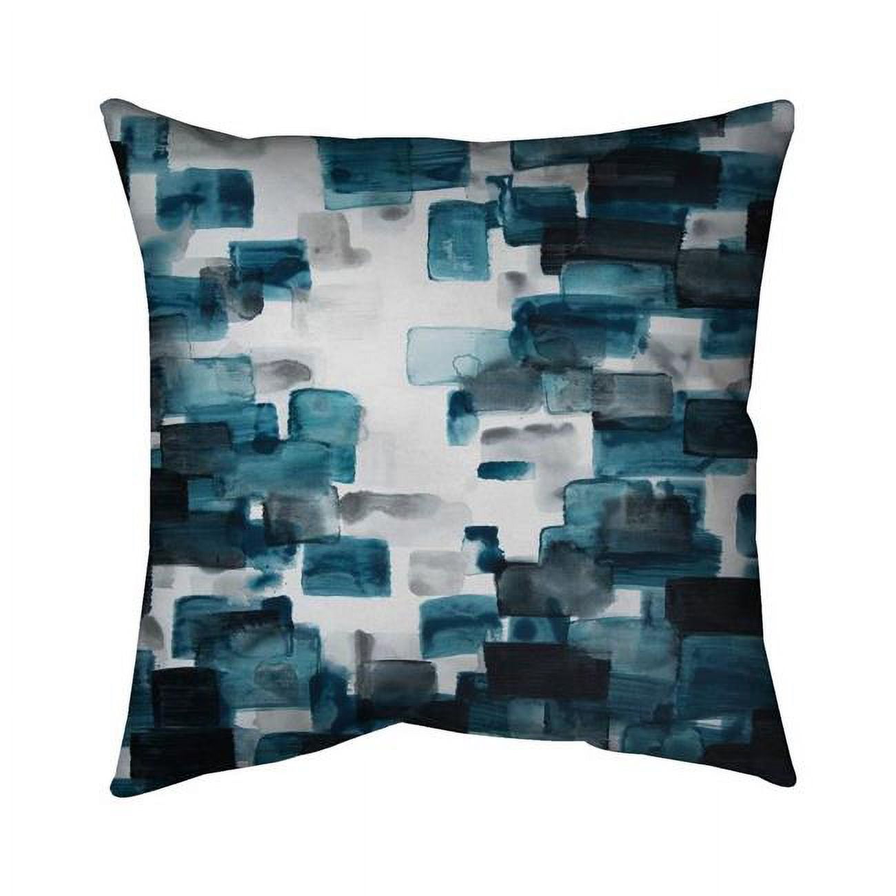 26 x 26 in. Turquoise & Grey Shapes-Double Sided Print Indoor Pillow