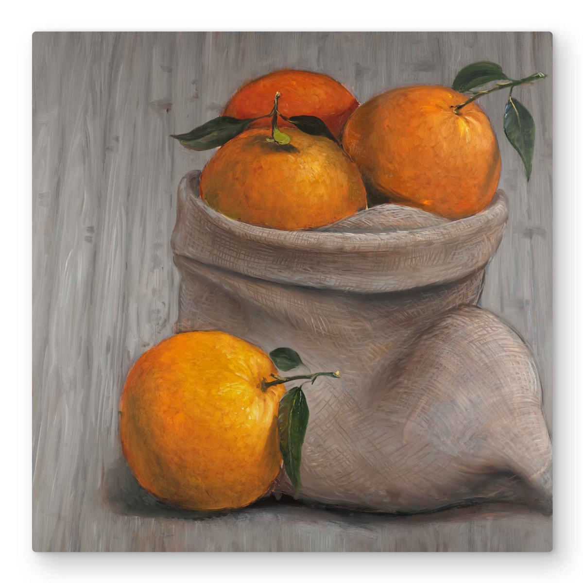 C1MP3232XMU5TH 32 x 32 in. Bag of Oranges Wall Art - Still Life Hyperrealist Metal Print Decor