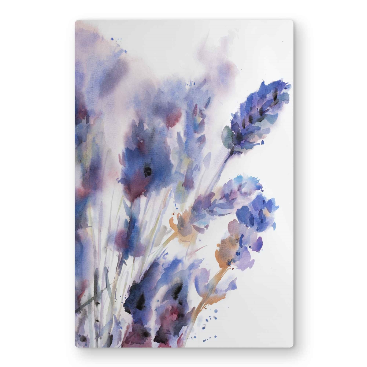 C1MP2436BIXM2A 24 x 36 in. Watercolor Lavender Flowers Blur Effect Wall Art - Purple Metal Print