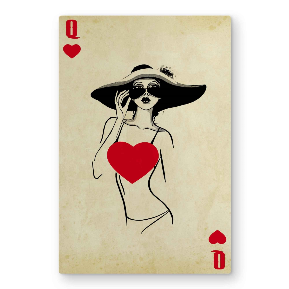 C1MP2030QDTTB3 20 x 30 in. Queen of Hearts - Red Fashion Metal Print Wall Art for Home Decor