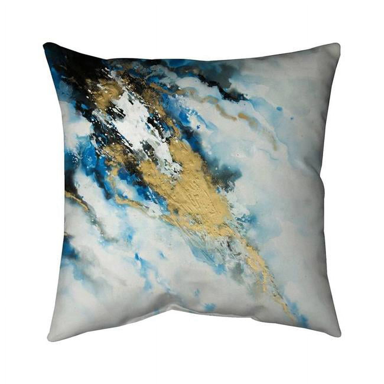 26 x 26 in. Blue & Gold Marble-Double Sided Print Indoor Pillow