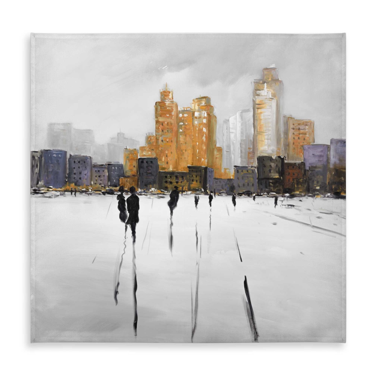 Picture of Begin Home Decor C1TC5858JX50CN 58 x 58 in. Silhouettes Walking Towards The City Tablecloth - Home Decor