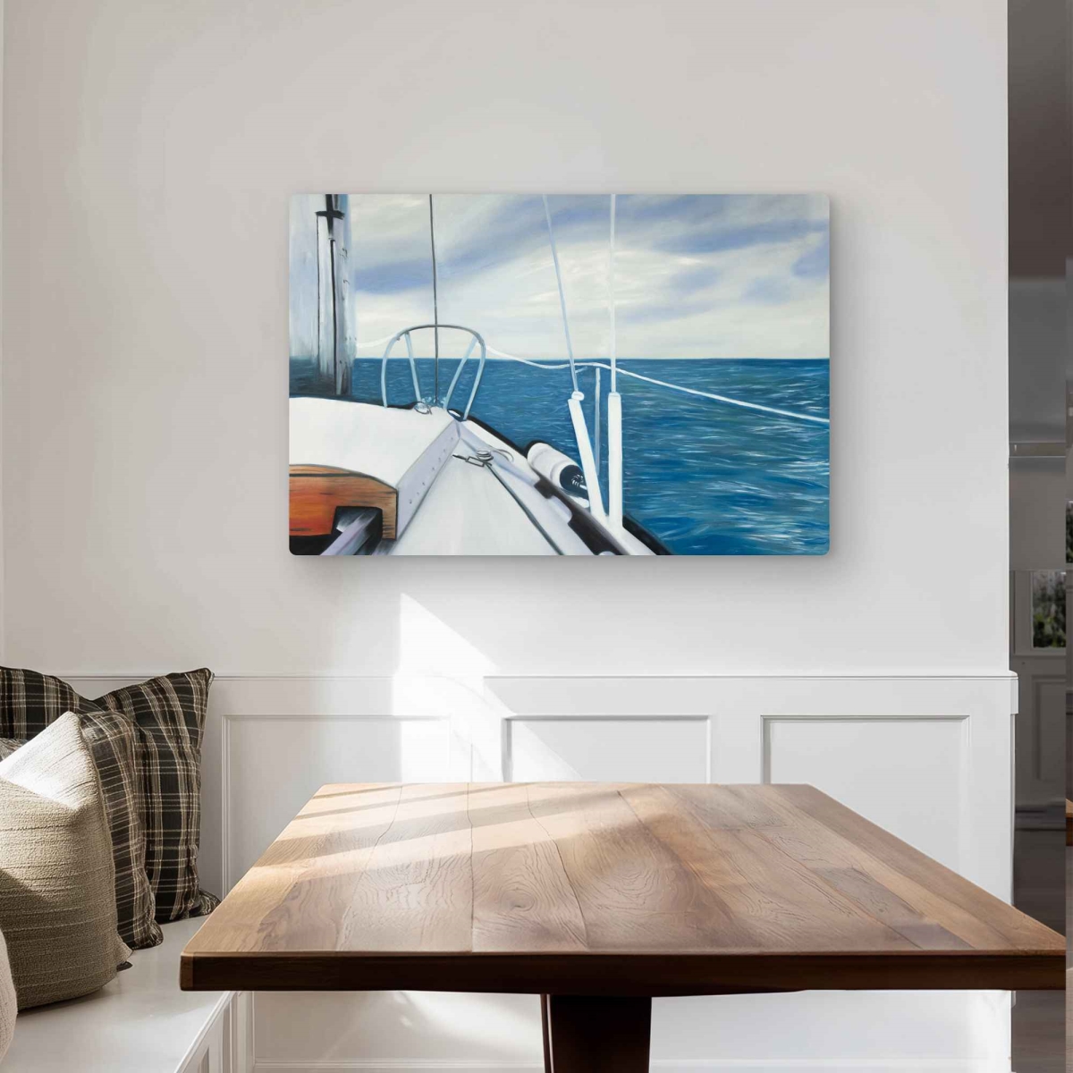 C1MP24364YY4GF 24 x 36 in. Sail on the Water - Boat Hyperrealist Metal Print Wall Art - Decor