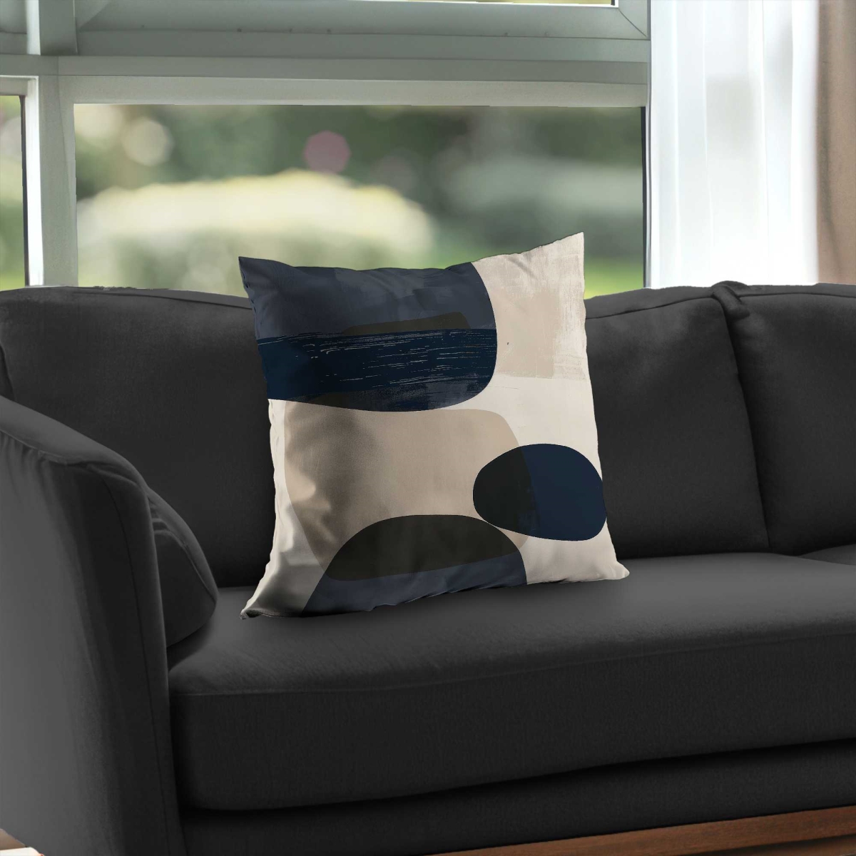 C1PT2020W2U087 20 x 20 in. Bubbles Black Poly Twill Throw Pillow Insert for Home Decor