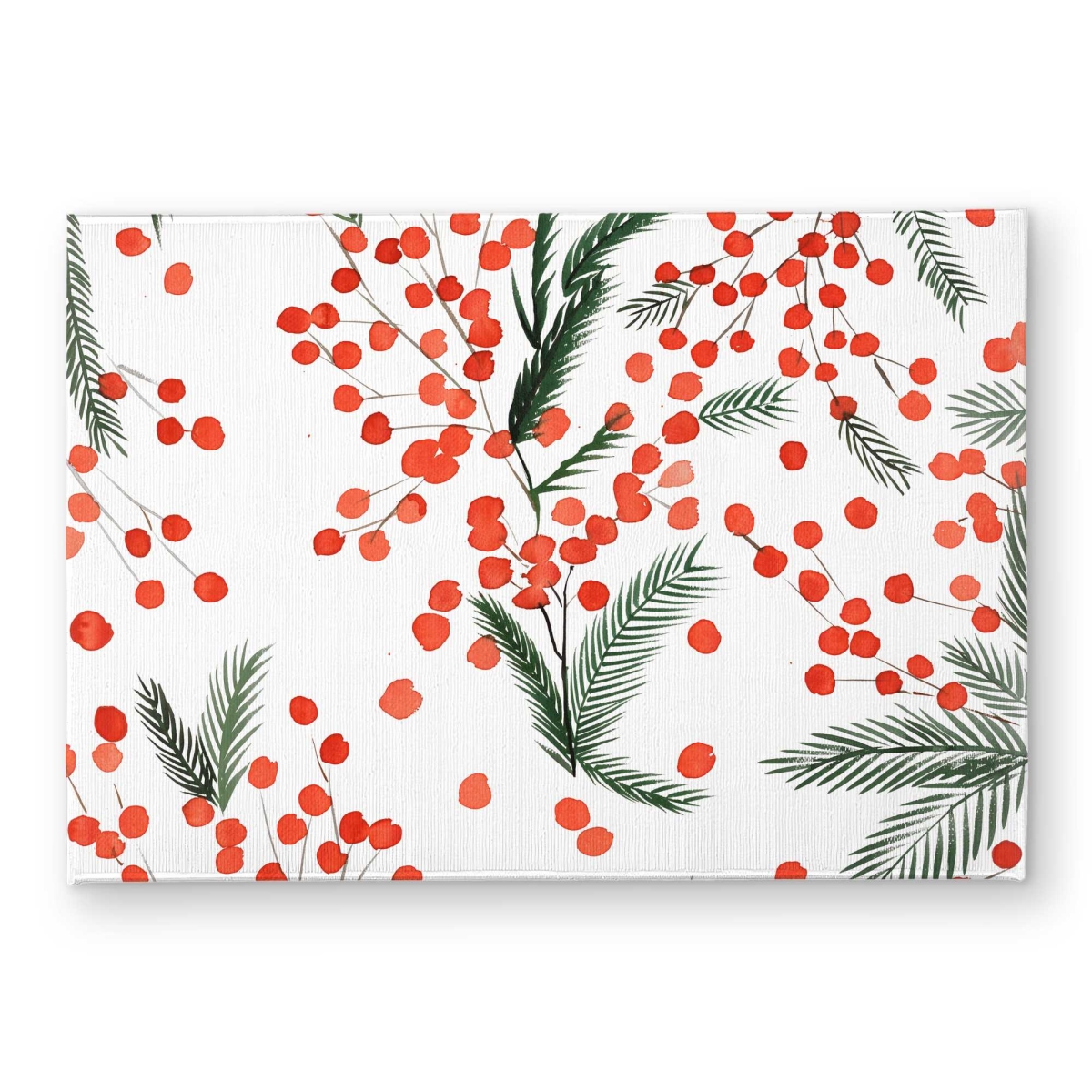 CODM1724OFKFTQ 17 x 24 in. Mistletoe Leaf Pattern Door Mat - Indoor & Outdoor Home Decor
