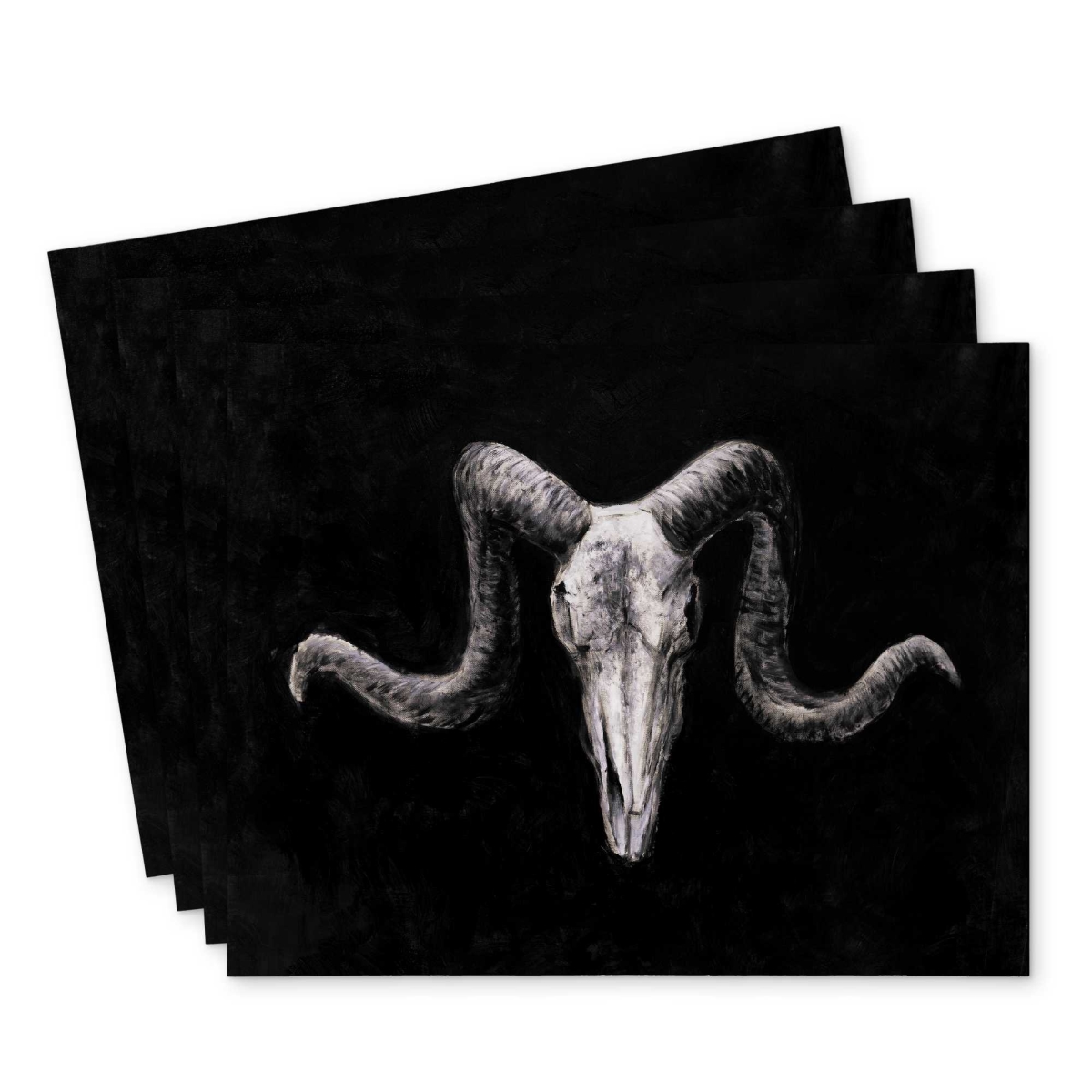Picture of Begin Home Decor C4PP1418I7BUCY 14 x 18 in. Skeleton Skulls Grunge Style Polyester Placemats - Decor - Set of 4