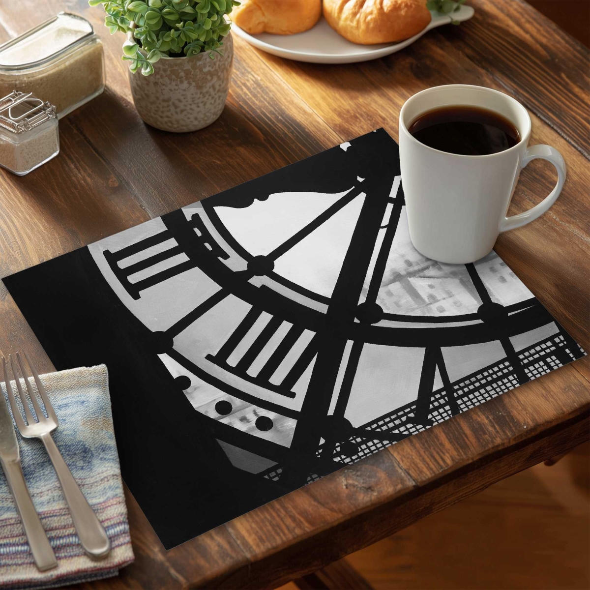 Picture of Begin Home Decor C4PP1418MLL7HX 14 x 18 in. Clock at the Orsay Museum - Polyester Placemat - Set of 4