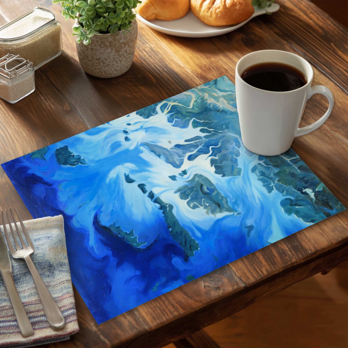 Picture of Begin Home Decor C4PP1418S93ZLW 14 x 18 in. Satellite View of Mergui Islands Polyester Placemat - Decor - Set of 4