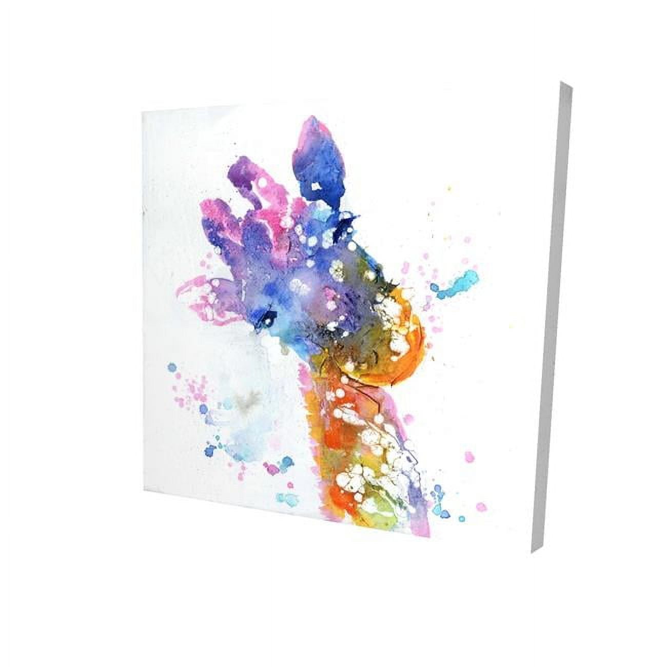 12 x 12 in. Abstract Giraffe with Color Splash-Print on Canvas