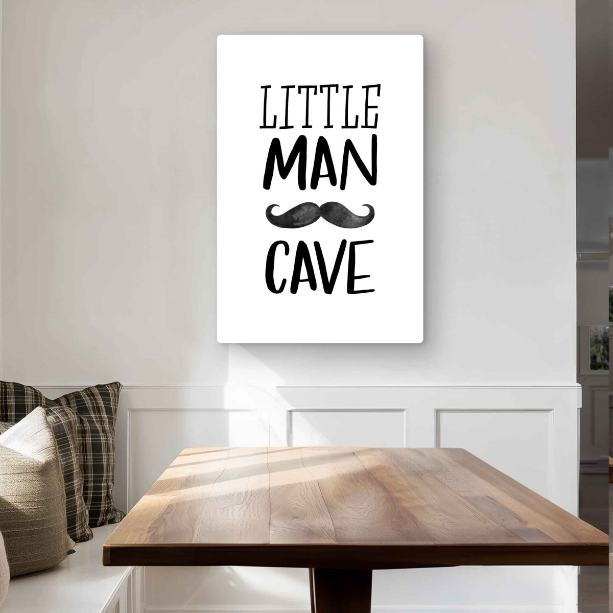 C1MP2436CG9U7H 24 x 36 in. Little Man Cave Wall Art - White Scandinavian Metal Print