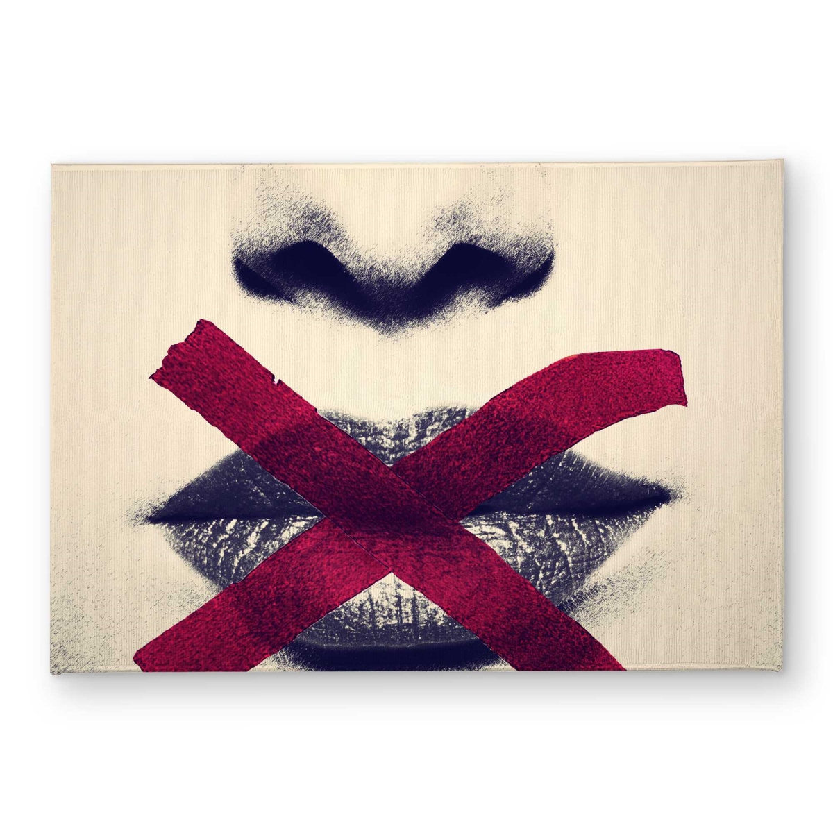 CODM1724VAEGMI 17 x 24 in. Grayscale Lips with Red x Gray Beauty Door Mat
