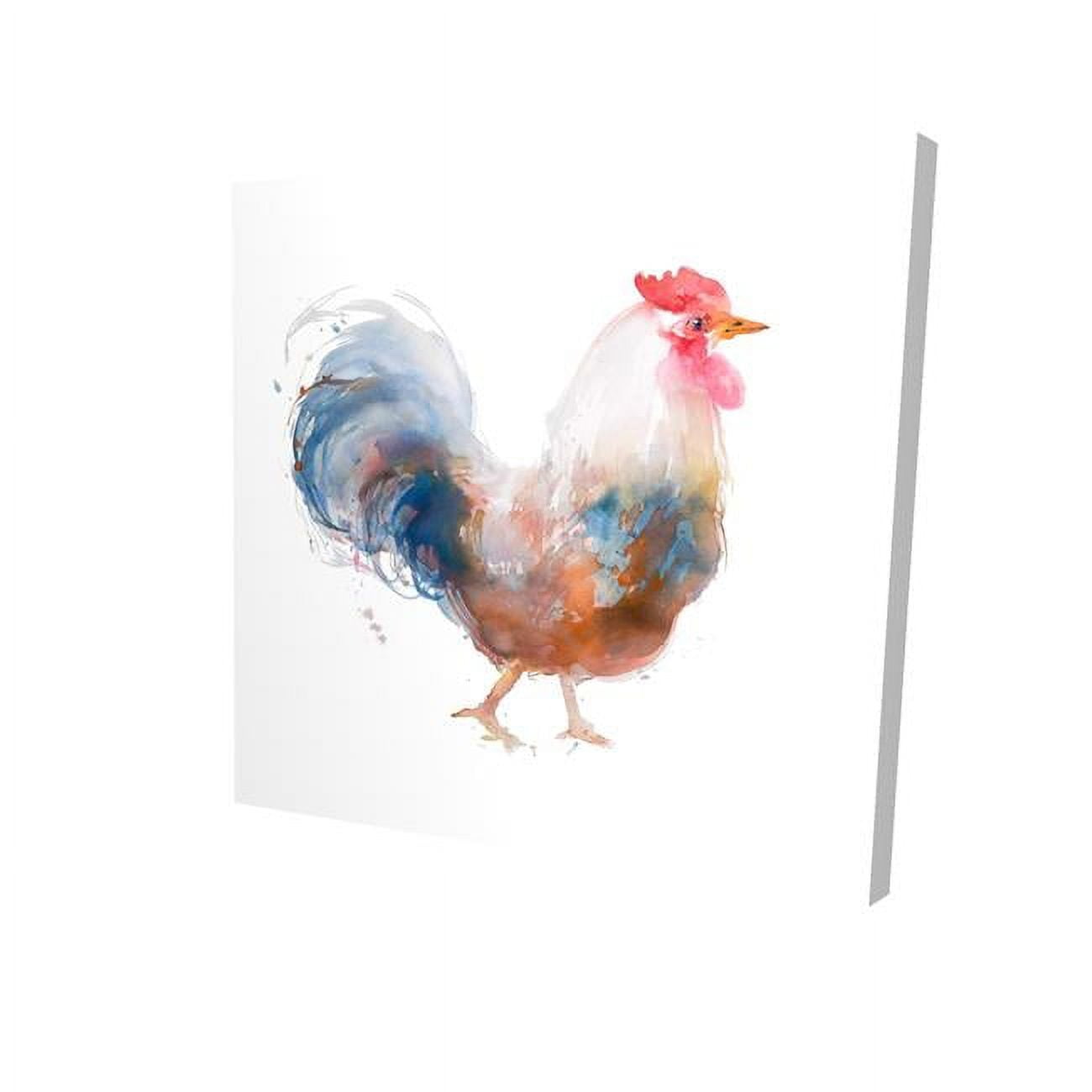 12 x 12 in. Watercolor Rooster-Print on Canvas