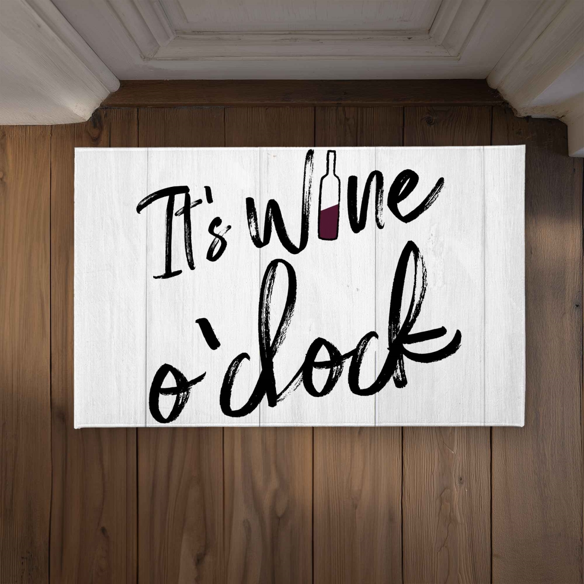 CODM2134S6JZ1T 21 x 34 in. Its Wine O Clock Door Mat - Motivational Kitchen Decor
