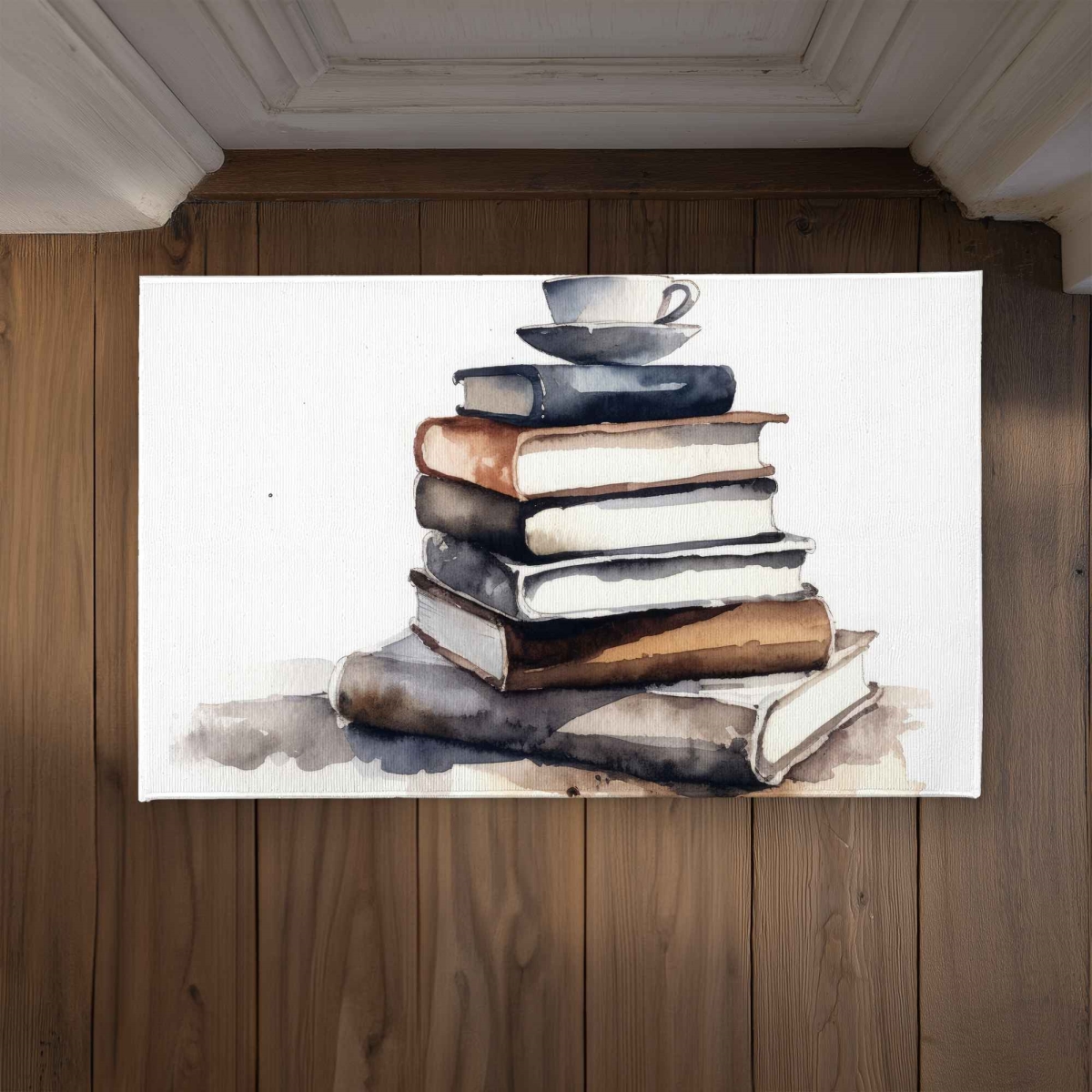 CODM2134SNNT5U 21 x 34 in. Caffeinated Books Kitchen White Door Mat - Indoor & Outdoor