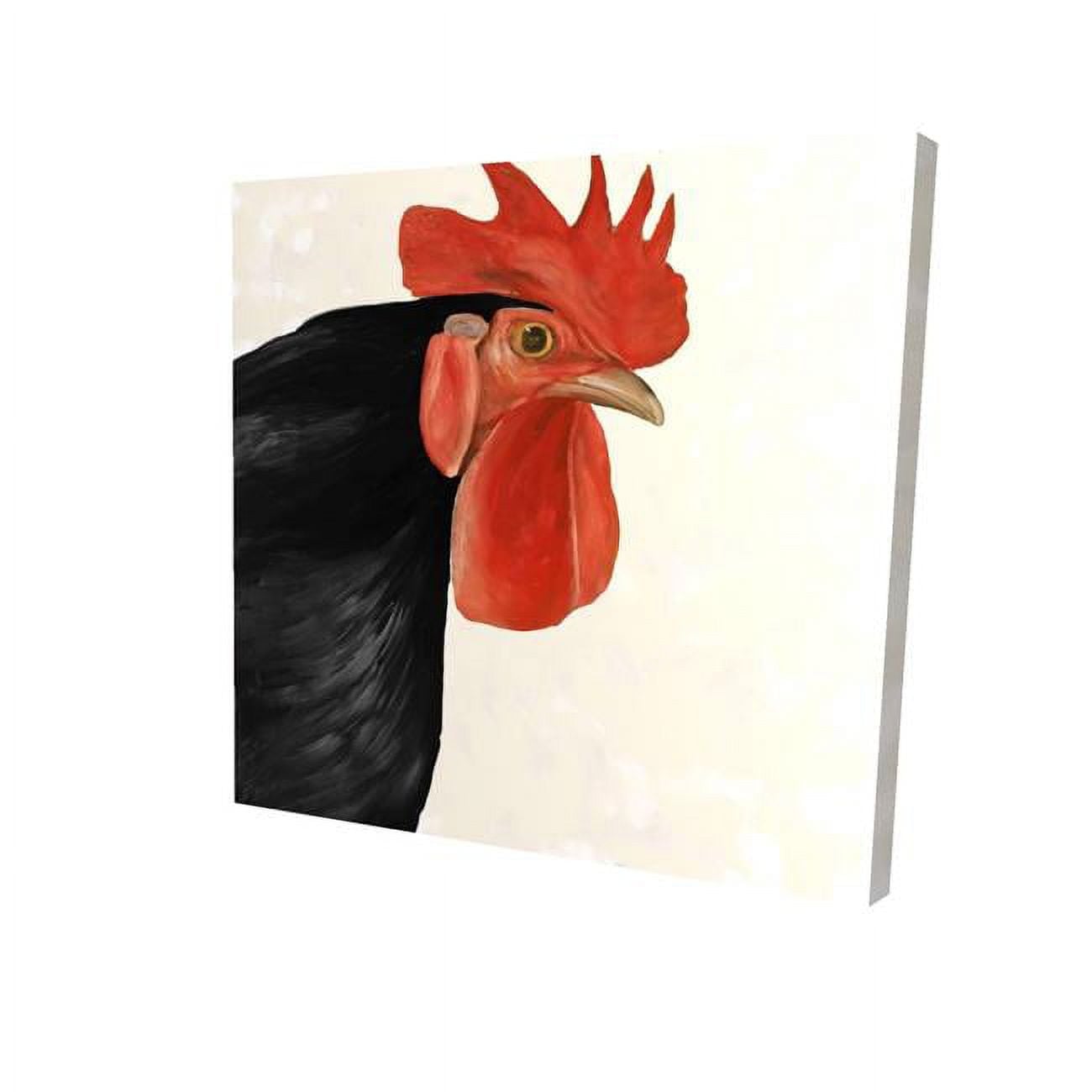 8 x 8 in. Black Hen-Print on Canvas