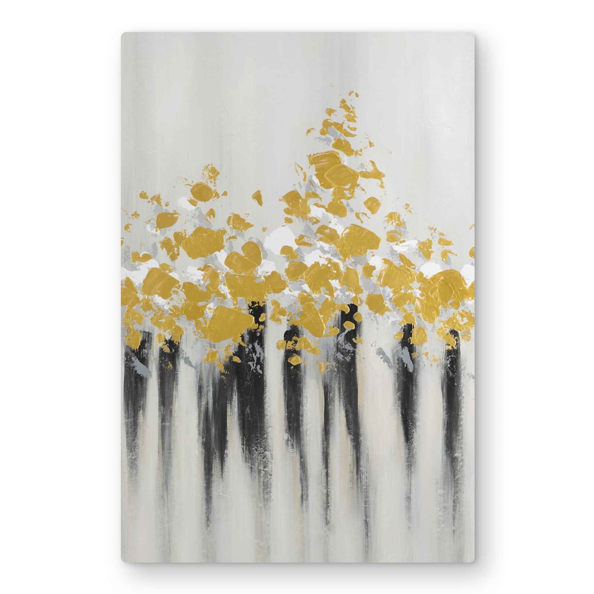 C1MP2030THY7TL 20 x 30 in. Abstract Gold Flowers - Man Cave Metal Print Wall Art for Home Decor