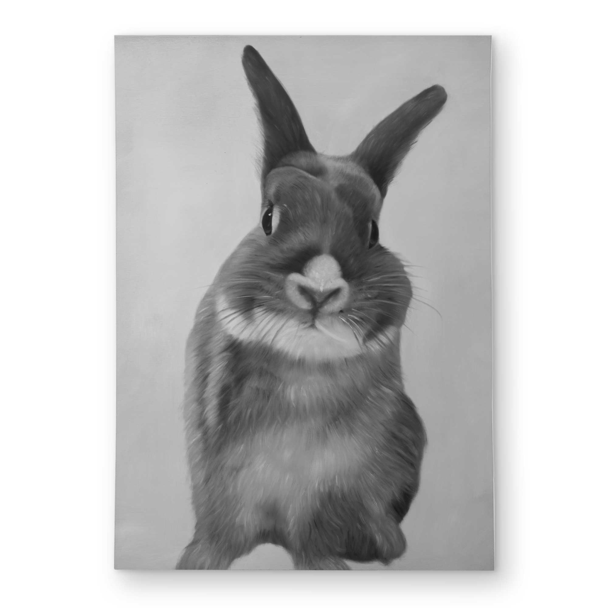 C1ROAR5791S1GF 5 x 7 ft. Funny Gray Rabbit - Monochrome Black Outdoor Rectangle Area Rug Decor